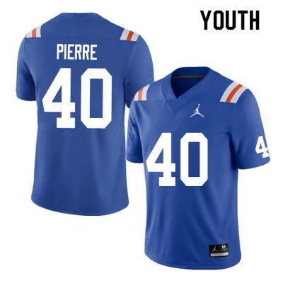 Youth Florida Gators #40 Jesiah Pierre NCAA Nike Blue Throwback Authentic Stitched College Football Jersey UOI0462GA